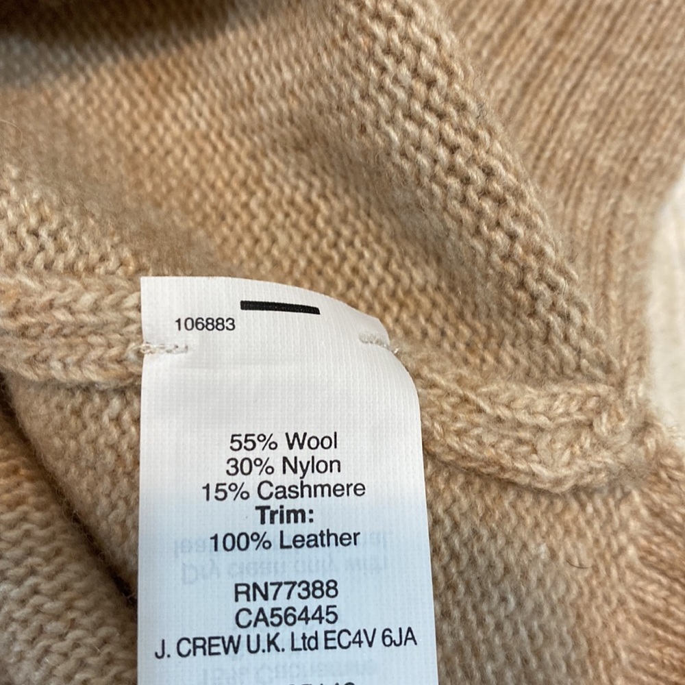 J.Crew Cashmere Blend Sweater with Leather Trim - Picture 5 of 5